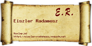 Eiszler Radamesz névjegykártya